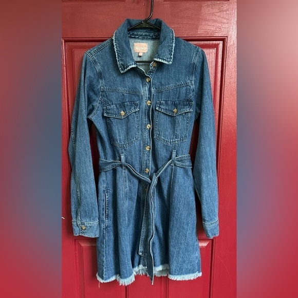 Show Me Your Mumu Durango mini dress River Blue XL button down belted - Picture 2 of 10